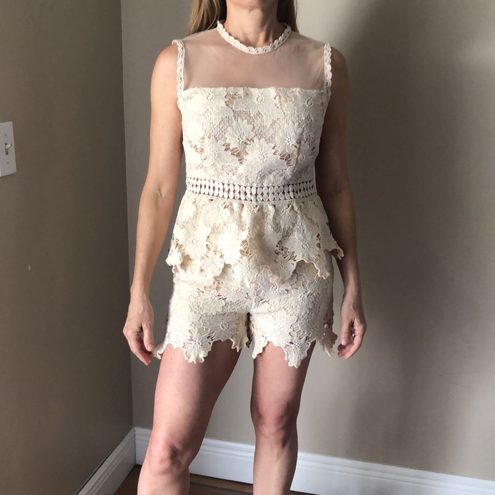 2 Piece Lace shorts and top set.